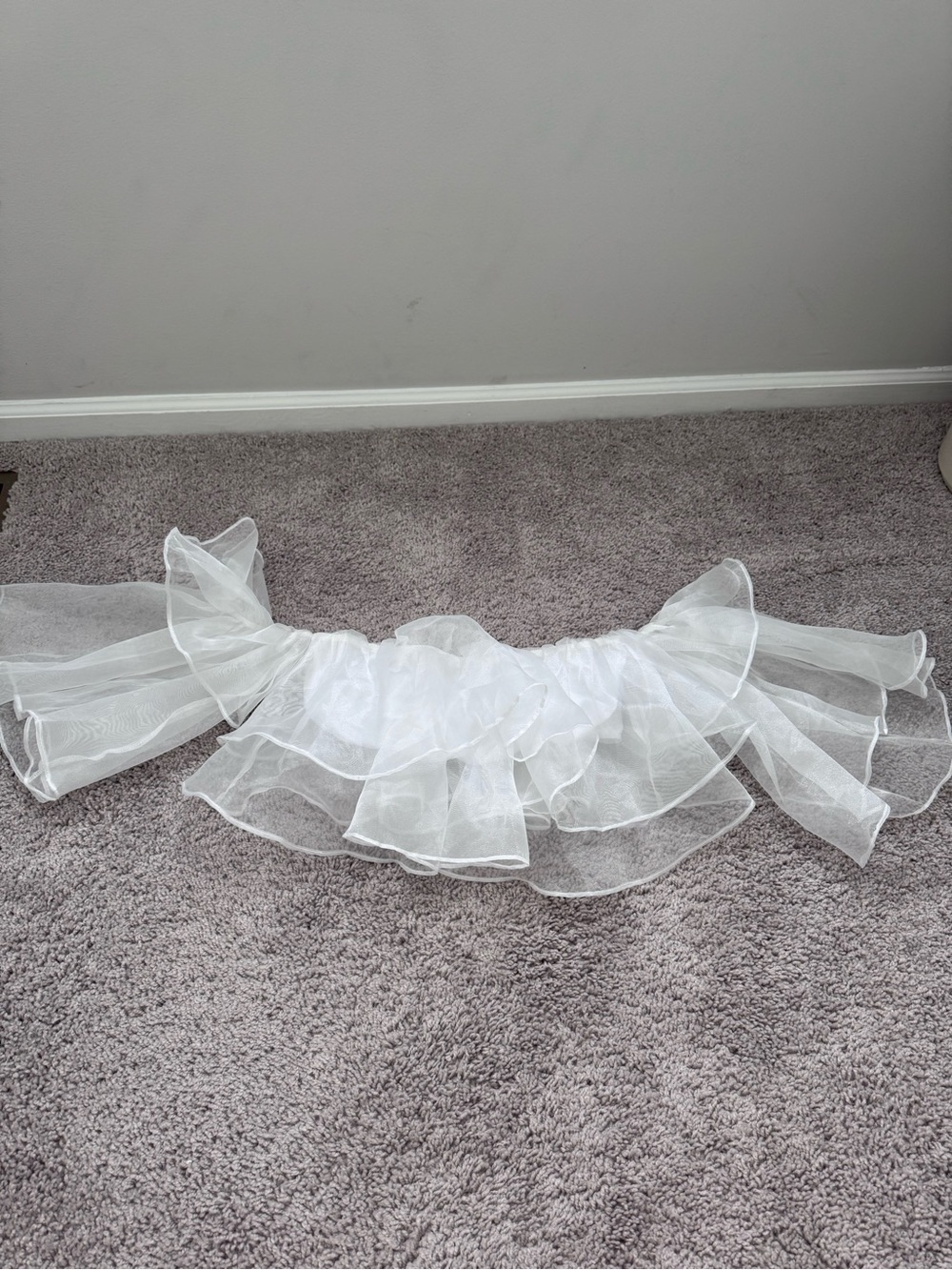 12th Tribe White Sheer Ruffle Off-Shoulder Top